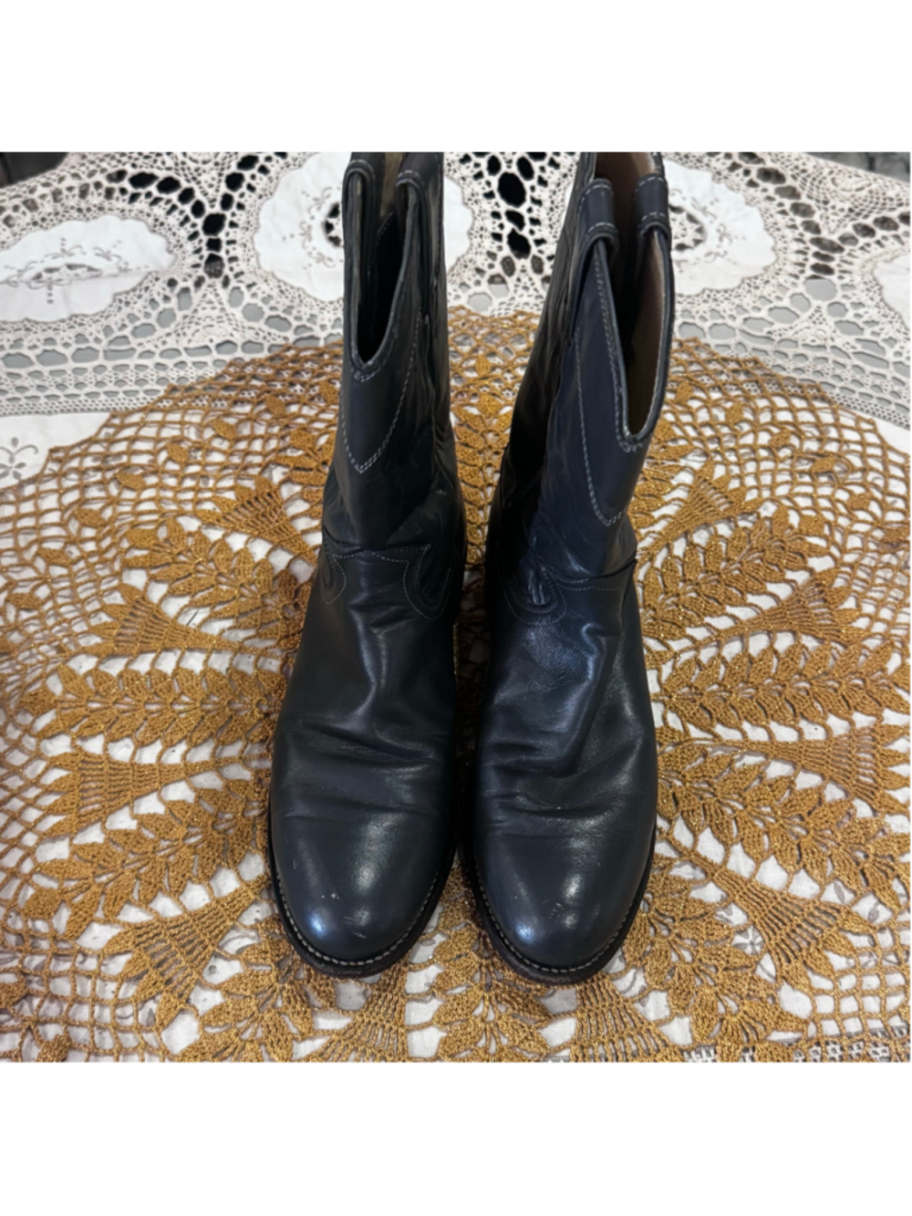 Vintage Justin Grey Leather Cowboy Men's Boots 7.5 C / 9.5 Women's